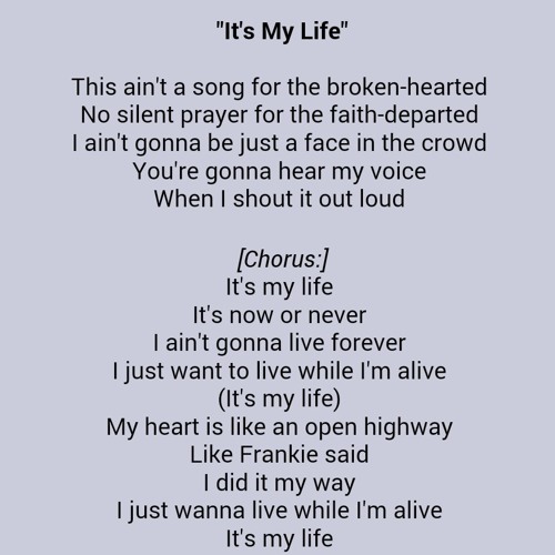 ภาพปกอัลบั้มเพลง It's my life - Bon Jovi (slow version cover)