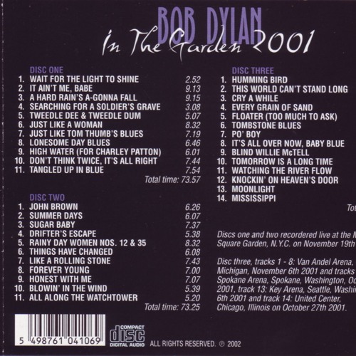 ภาพปกอัลบั้มเพลง Bob Dylan - In The Garden 2001 Disc 02Track02