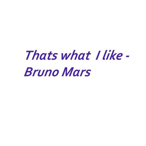 ภาพปกอัลบั้มเพลง Thats what i Like Bruno Mars