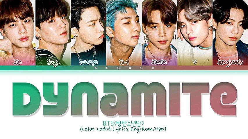 ภาพปกอัลบั้มเพลง BTS Dynamite Lyrics (방탄소년단 Dynamite 가사) (Color Coded Lyrics)
