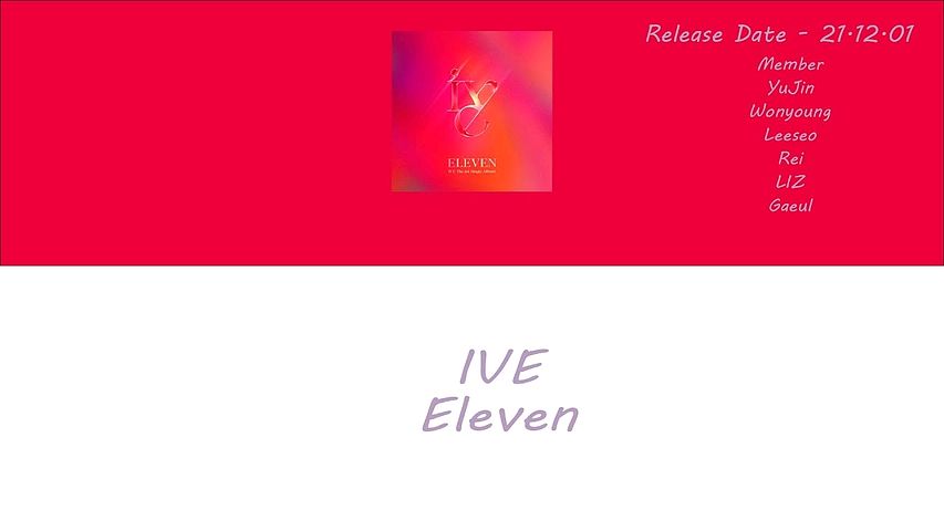 ภาพปกอัลบั้มเพลง 아이브 - 일레븐 가사 IVE - Eleven lyrics